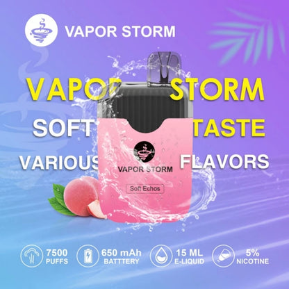 VAPOR STORM風暴拋棄式 一次性電子菸 可充電7500口抛棄式-VAKA糖果雲煙館