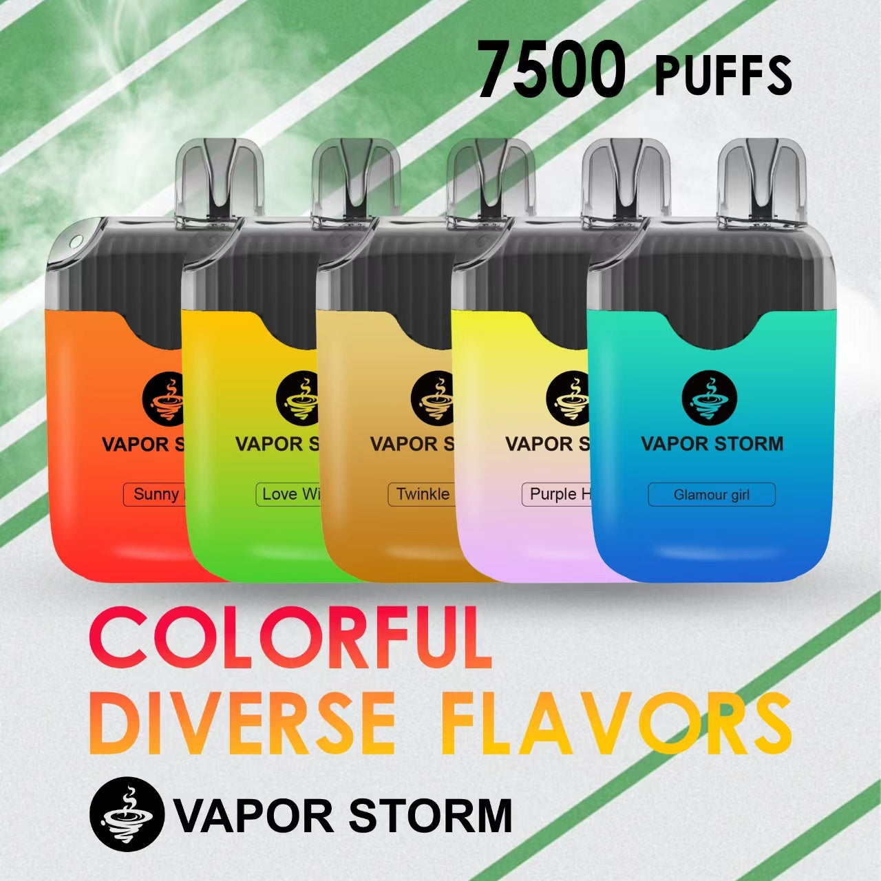 VAPOR STORM風暴拋棄式 一次性電子菸 可充電7500口抛棄式-VAKA糖果雲煙館