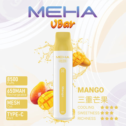 【MEHA魅嗨8500口拋棄式】 一次性8500口puffs電子煙/新款魅嗨小白條電子煙-VAKA糖果雲煙館