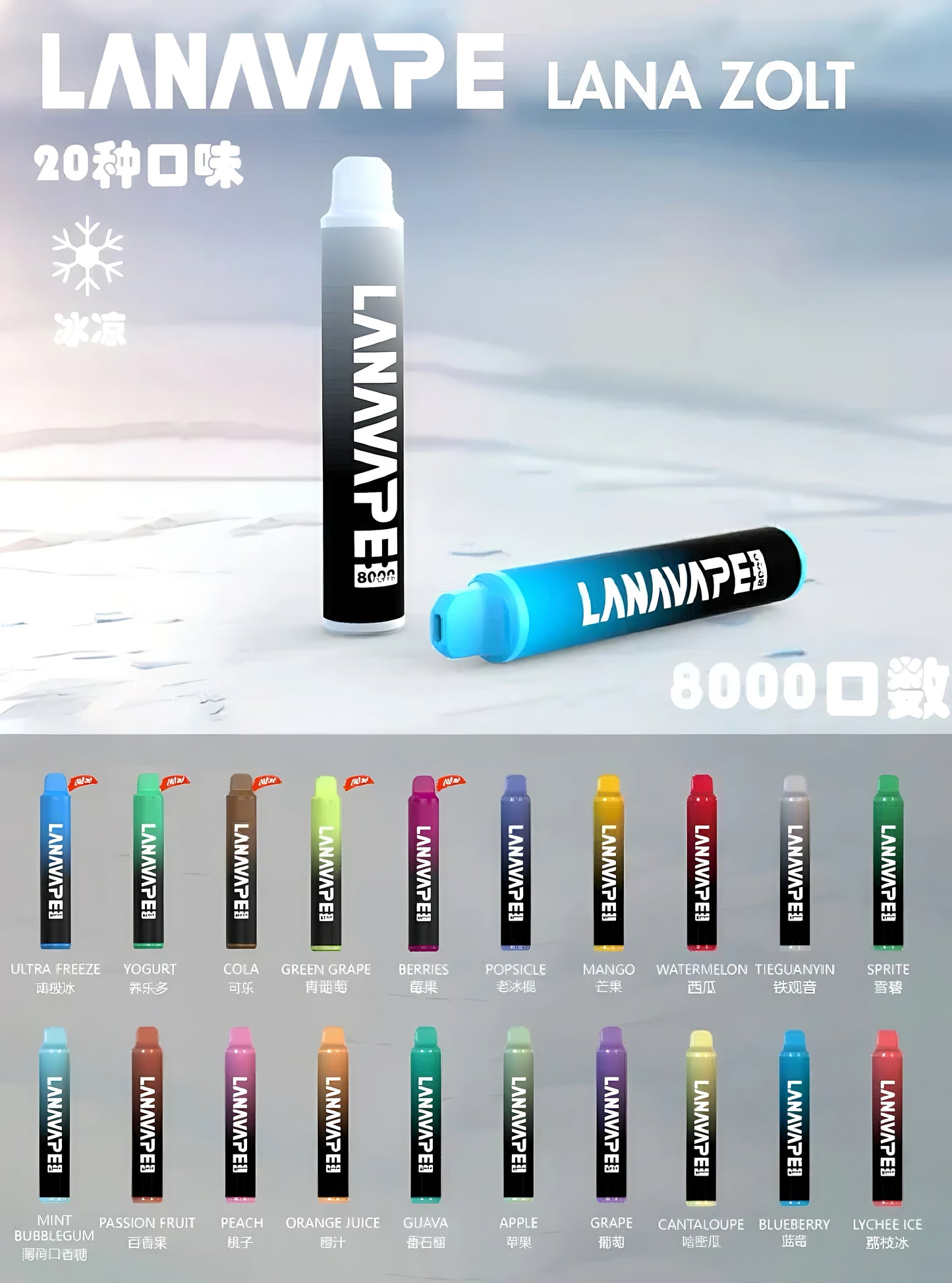 【LANA VAPE 8000口拋棄式】原廠正品 🔥Puffs全新升級版大容量電子煙-VAKA糖果雲煙館