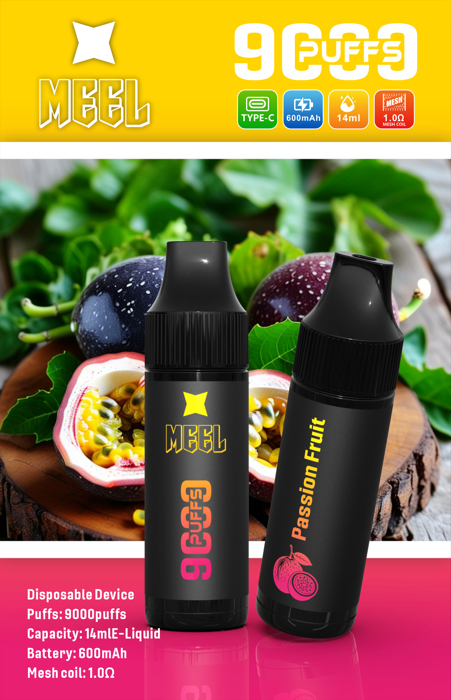 Meel 9000口拋棄式 新款puffs電子煙 9種口味-VAKA糖果雲煙館