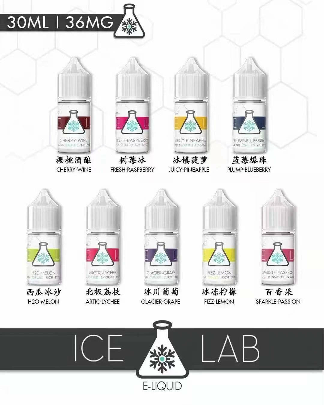 【冰凍實驗室】ICE LAB 電子果汁煙油 30ml濃度36mg 帶來極致的果香享受！-VAKA糖果雲煙館