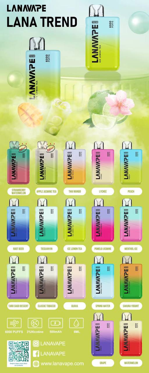 【LANA BAR BC 6000口】大容量新款拋棄式6000口-超涼款一次性電子煙-VAKA糖果雲煙館